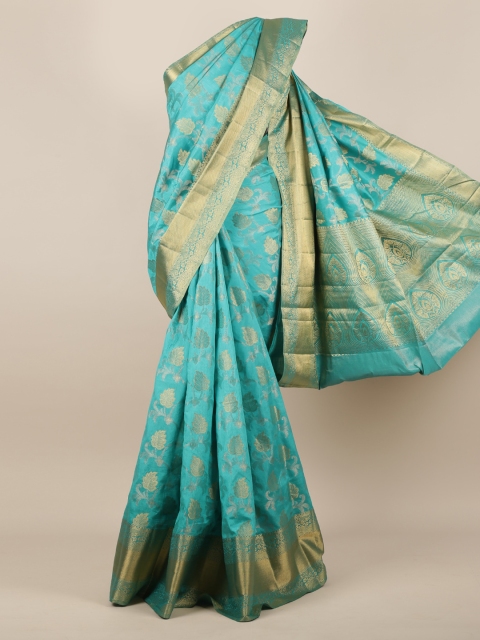

Pothys Blue Woven Design Jute Silk Saree