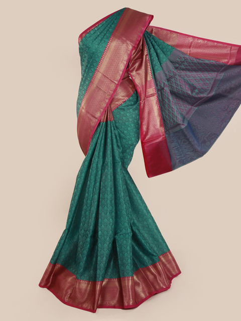 

Pothys Green & Pink Cotton Blend Woven Design Saree