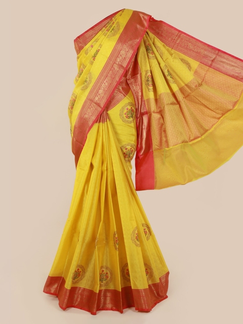 

Pothys Yellow Woven Design Cotton Blend Saree