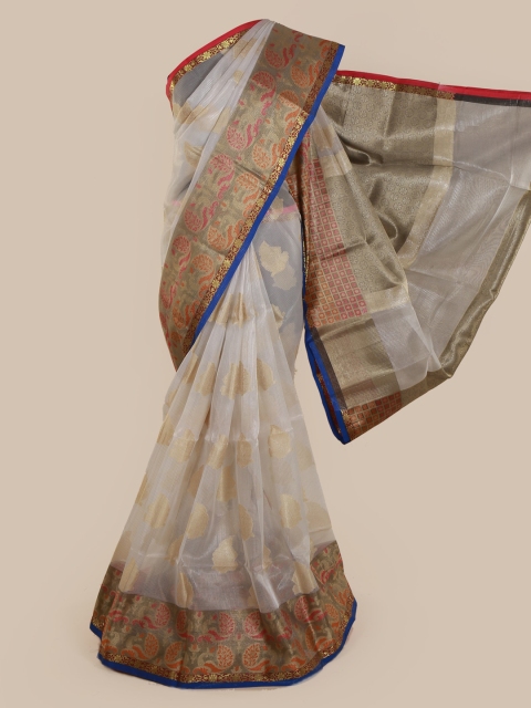 

Pothys White Woven Design Cotton Blend Saree