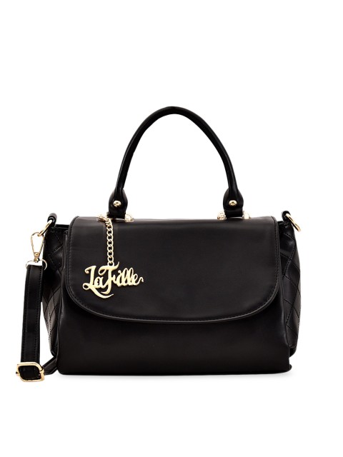 

LaFille Black Solid Handheld Bag