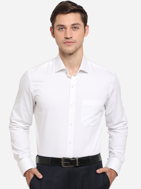 

Greenfibre Men White Slim Fit Solid Casual Shirt