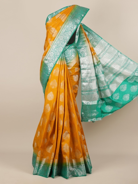 

Pothys Mustard Woven Design Jute Silk Saree