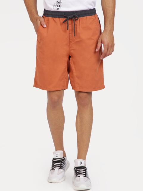 

Breakbounce Men Orange Solid Slim Fit Twill Regular Shorts