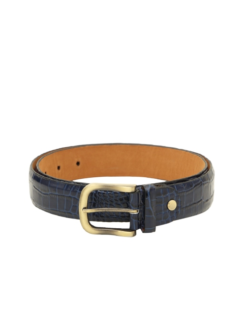 

Da Milano Men Navy Blue Textured Leather Belt