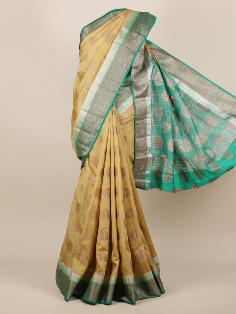 

Pothys Gold-Toned Woven Design Jute Silk Saree