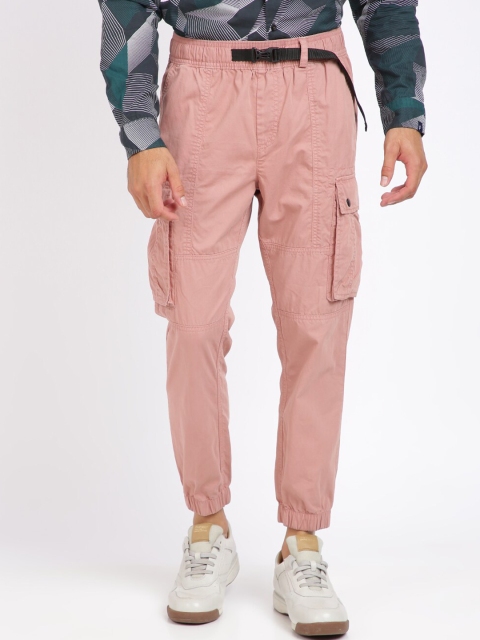 

Breakbounce Men Pink Slim Fit Solid Joggers