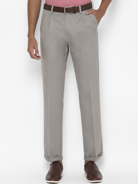 

Allen Solly Men Grey Regular Fit Solid Regular Trousers
