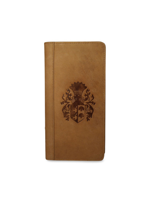 

Style SHOES Unisex Khaki & Black Self Design Passport Holder