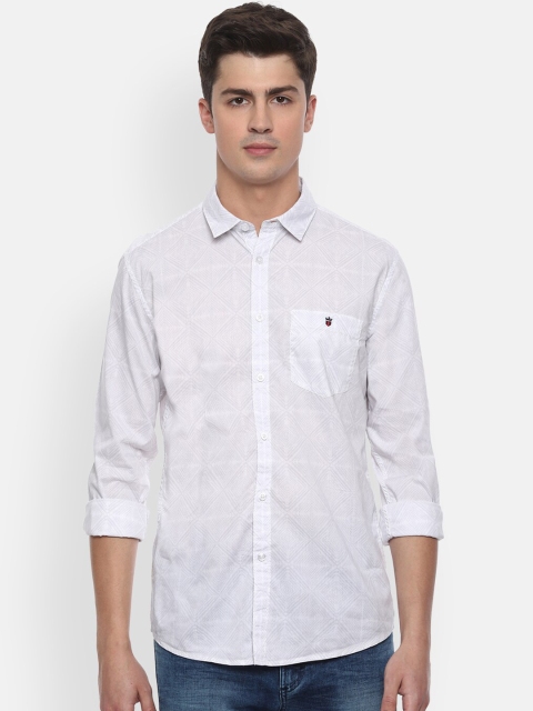 

Louis Philippe Jeans Men White Slim Fit Printed Casual Shirt