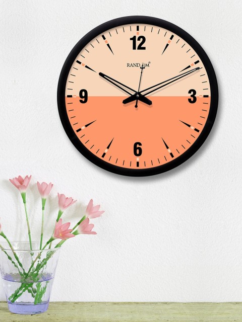 

RANDOM Peach-Coloured & Orange Round Colourblocked 30.4 cm Analogue Wall Clock