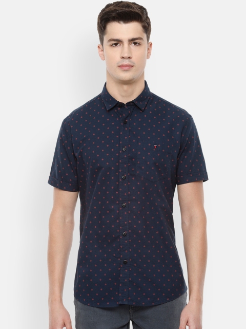

Louis Philippe Jeans Men Navy Blue Slim Fit Printed Casual Shirt