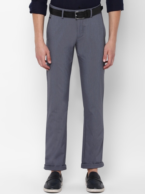 

Allen Solly Men Grey Slim Fit Self Design Regular Trousers