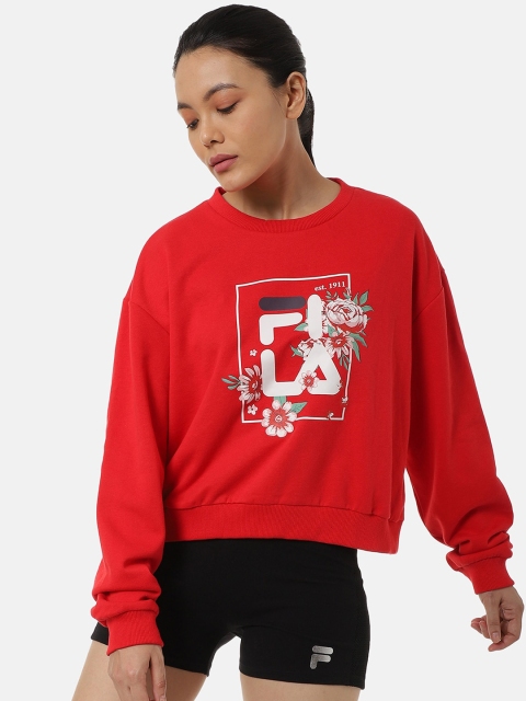 

FILA Women Red Printed Sweatshirt