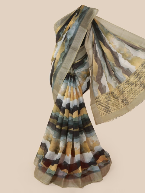 

Pothys Multicoloured Checked Linen Blend Saree, Multi