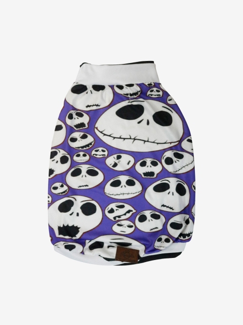 

Pawsindia Purple & White Skulls Graphic Printed Dog T-Shirt