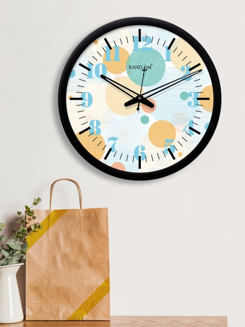 

RANDOM White & Blue Round Printed 30.4 cm Analogue Wall Clock