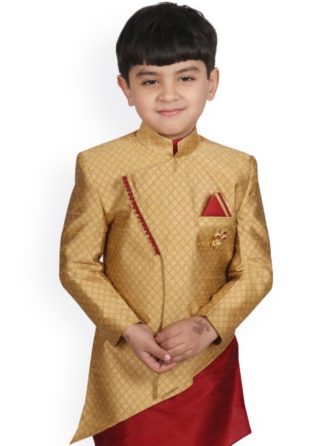 

SG YUVRAJ Boys Gold-Toned Tailored Jacket