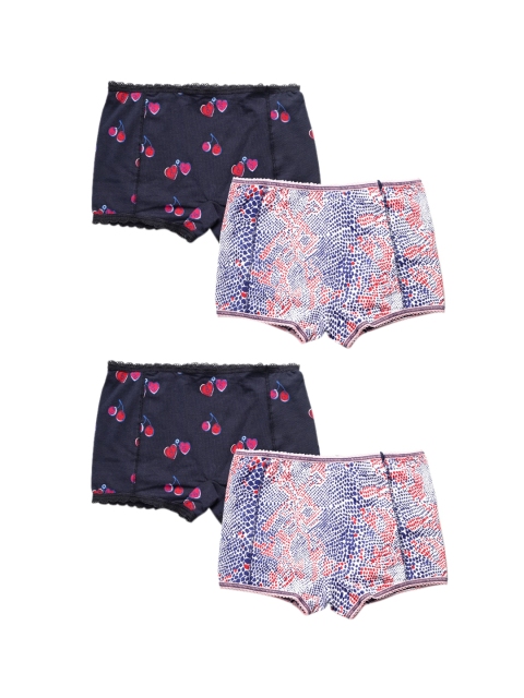 

Claesens Girls Pack Of 4 Multicoloured Printed Boyshorts-CL933, Multi