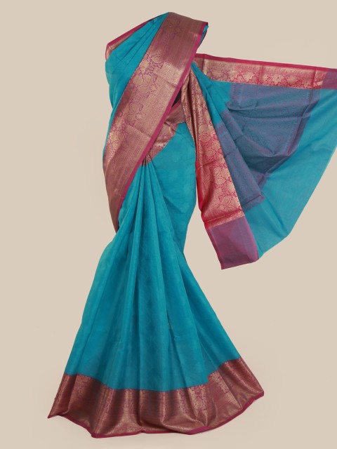 

Pothys Blue Woven Design Cotton Blend Saree