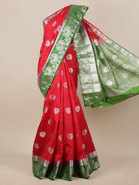 

Pothys Red & Green Jute Silk Woven Design Saree