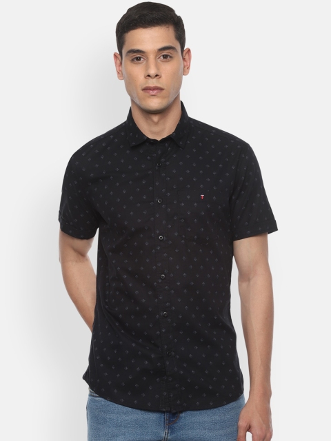 

Louis Philippe Jeans Men Black Slim Fit Printed Casual Shirt