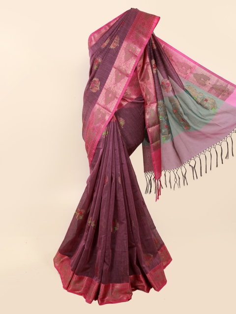 Pothys Violet Woven Design Cotton Blend Saree