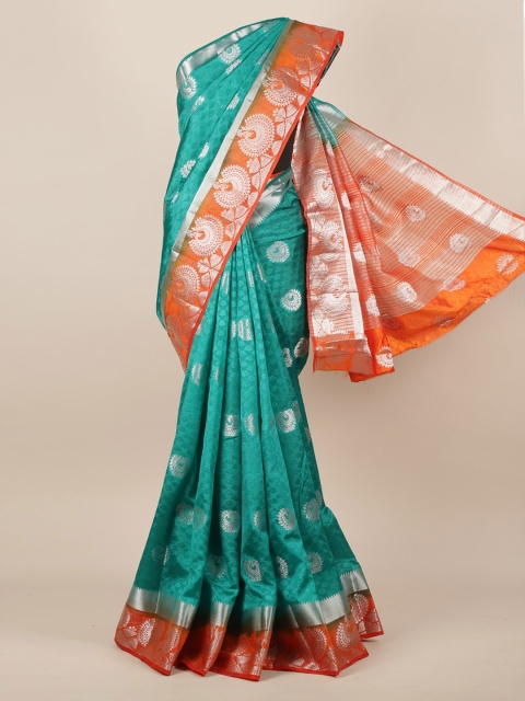 

Pothys Green Woven Design Jute Silk Saree