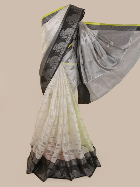

Pothys White Woven Design Cotton Blend Saree