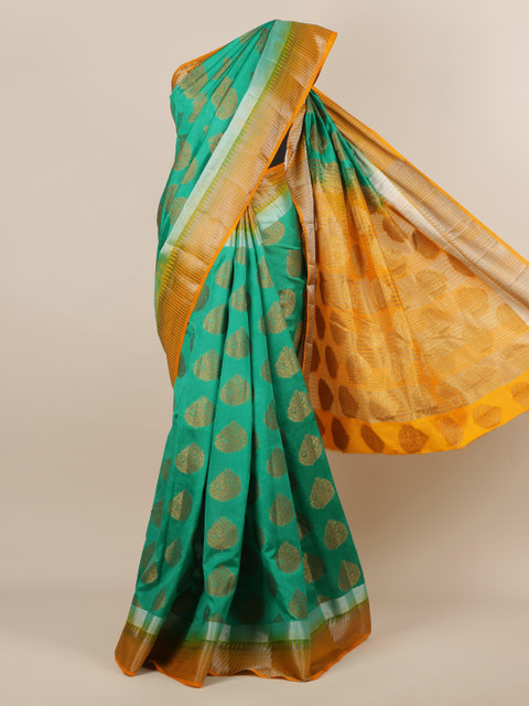 

Pothys Green Woven Design Jute Silk Saree