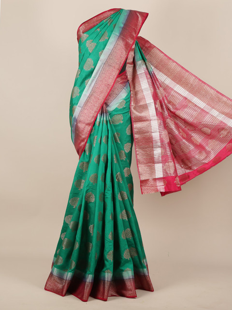 

Pothys Green Woven Design Jute Silk Saree