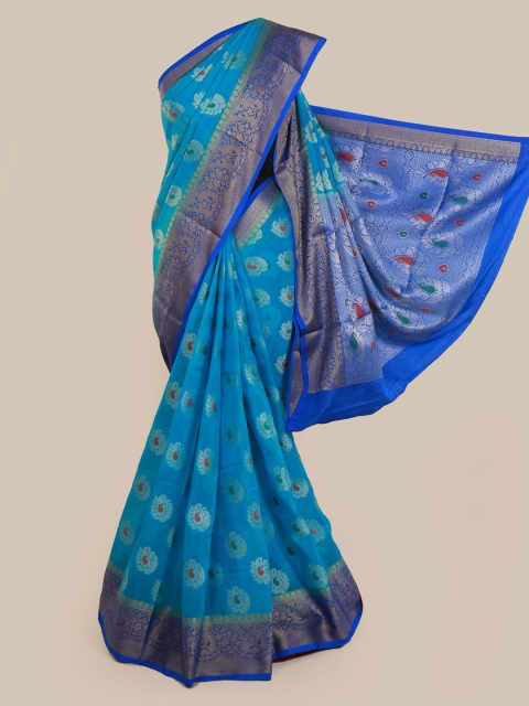 

Pothys Blue Woven Design Tissue Saree