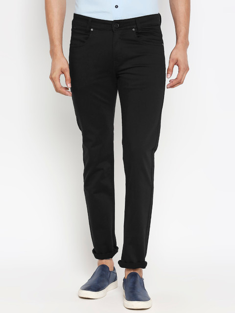 Mufti Men Black Slim Fit Mid-Rise Clean Look Jeans