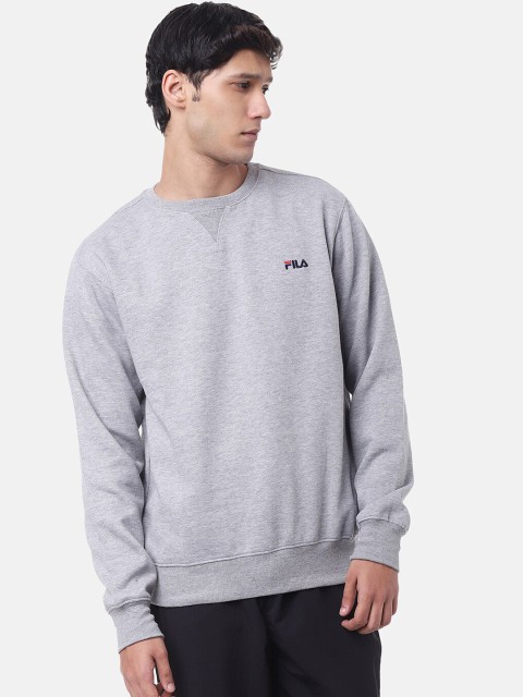 

FILA Men Grey Solid Sweatshirt