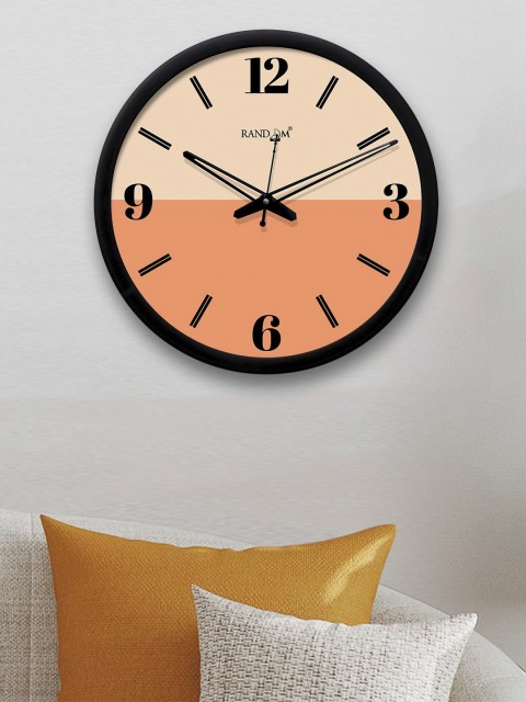 

RANDOM Orange Round Colourblocked 30.4 cm Analogue Wall Clock