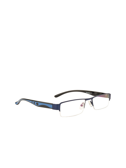 

Gold Berg Unisex Blue & Black Solid Half Rim Rectangle Frames GBJ-193_BLU