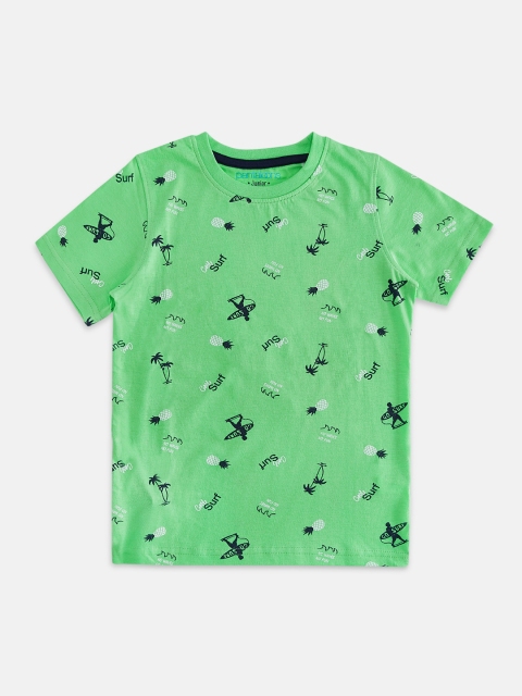 

Pantaloons Junior Boys Green Printed Round Neck T-shirt