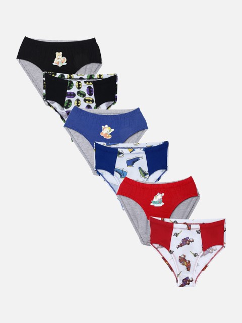

Leading Lady Girls Pack of 6 Printed Basic Briefs K-DB-25-32-6, Red