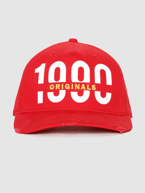 

Jack & Jones Men Red & White Printed Baseball Cap