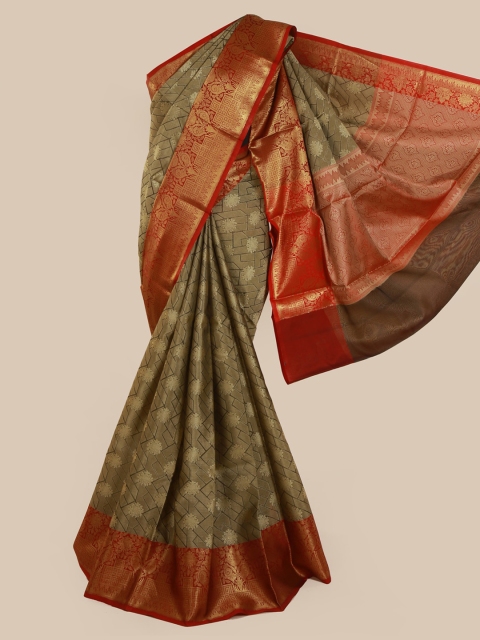 

Pothys Olive Green Woven Design Cotton Blend Saree