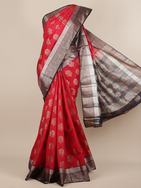 

Pothys Red Woven Design Jute Silk Saree