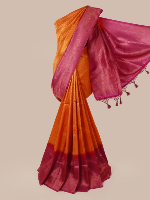 

Pothys Orange Woven Design Art Silk Saree