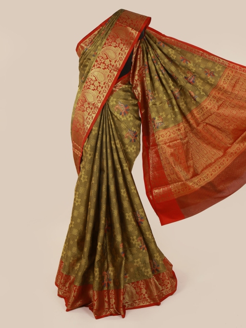 

Pothys Green Woven Design Cotton Blend Saree