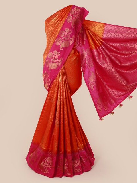 

Pothys Orange Woven Design Art Silk Saree