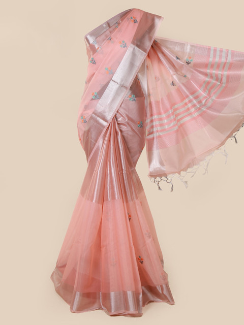 

Pothys Pink Woven Design Tissue Saree