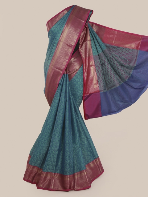 

Pothys Teal Woven Design Cotton Blend Saree