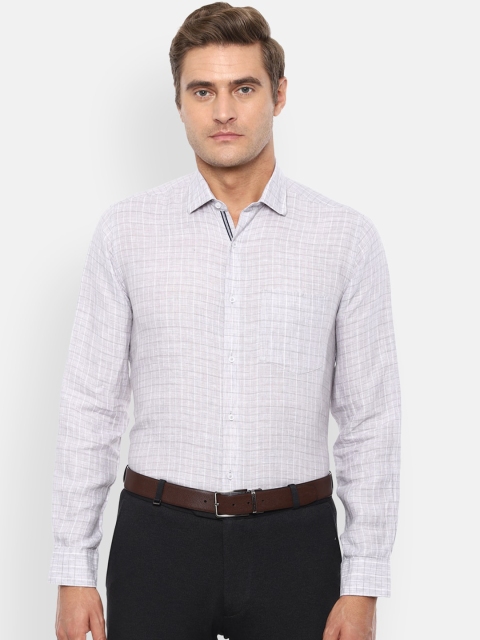 

Van Heusen Men Grey Regular Fit Checked Casual Shirt