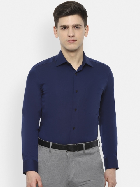 

Louis Philippe Men Navy Blue Regular Fit Solid Cotton Formal Shirt