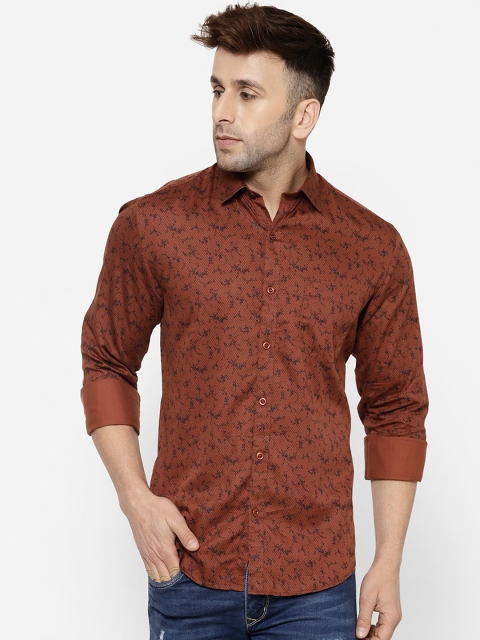 

cape canary Men Brown Regular Fit Printed Casual Shirt