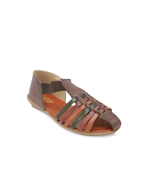

Jazzy Juniors Girls Multicoloured Solid Leather Open Toe Flats, Multi